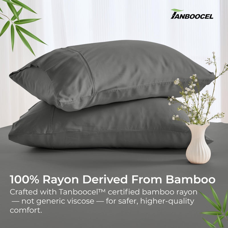 GOKOTTA Envelope Pillow Cases Queen Size 2 Pack, 100% Rayon Made from Bamboo Cooling Pillowcases Soft and Silky for Hair and Face (20"*30") - Image 3